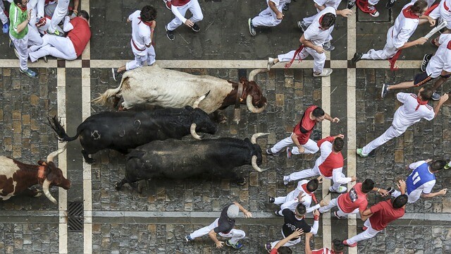 San Fermín, encierro, running of the bulls