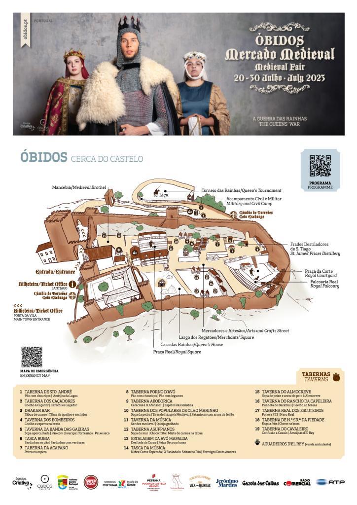 Feira Medieval de Óbidos Map of the fair ground