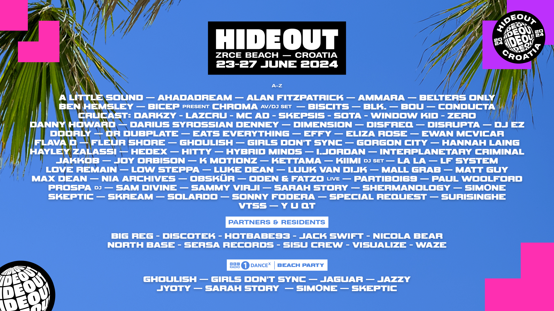 HIdeout Festival - Pag - LineUp 2024